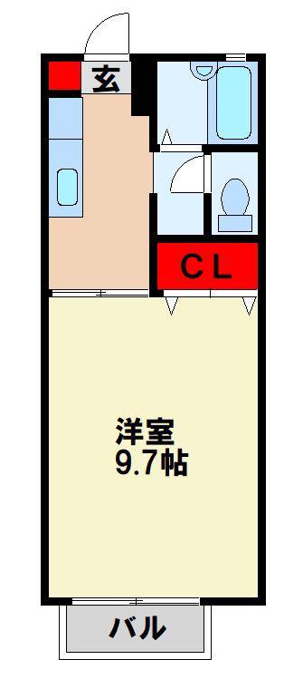 ヴィクトリーヴィラ(1K/2階)の間取り写真