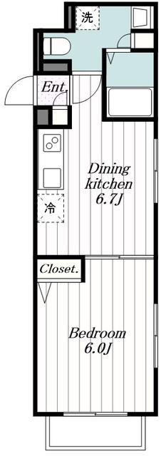 MAXIV百合ヶ丘TRE(1DK/2階)の間取り写真