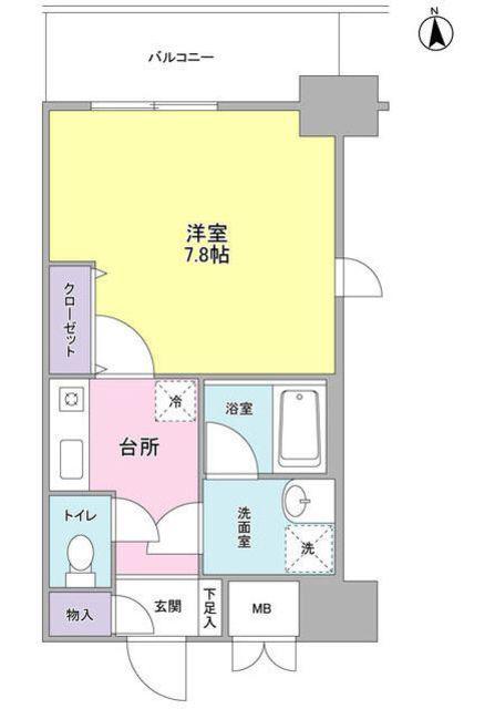 セレーノ品川(1K/4階)の間取り写真