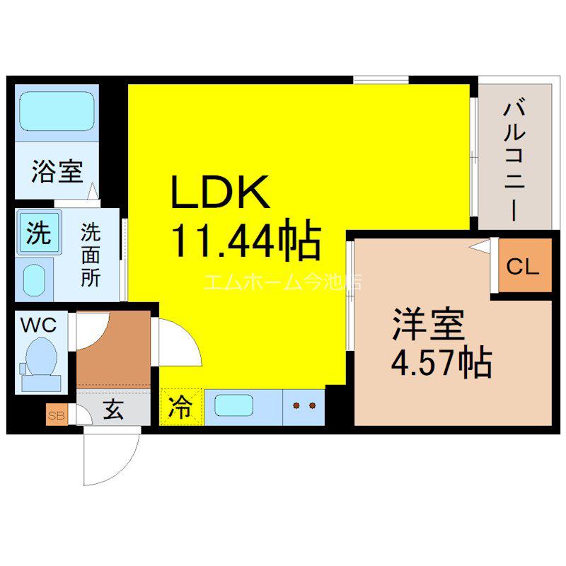 JACK SAKAINEI(1LDK/2階)の間取り写真