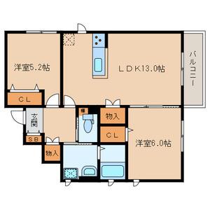 MAISON ARCADIA(2LDK/1階)の間取り写真
