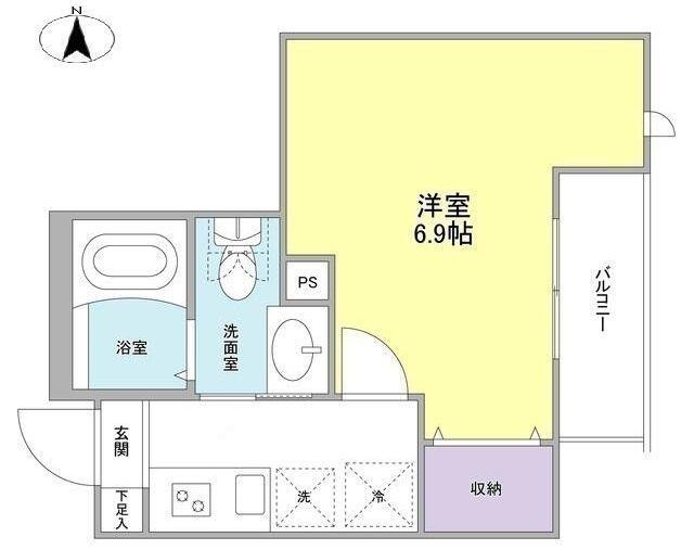 ウェルスクエア中延(1K/2階)の間取り写真