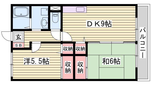 ピッケル末広(2DK/1階)の間取り写真