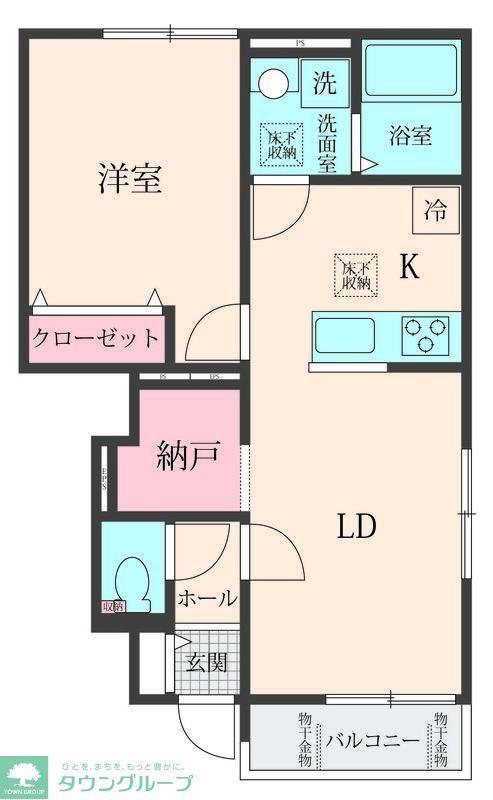 プール・トゥジュールII(1LDK/1階)の間取り写真