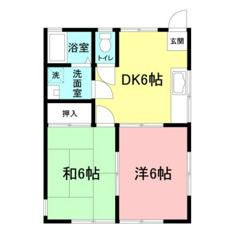 ストーリア(2DK/1階)の間取り写真