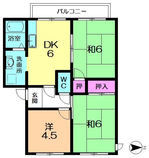 パティオ赤坂(3DK/2階)の間取り写真