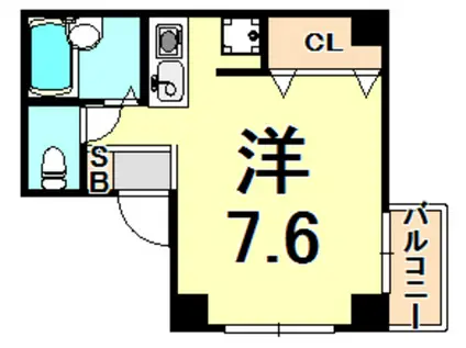 リーソンズコート(ワンルーム/4階)の間取り写真