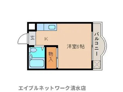 BEE HOUSE(ワンルーム/2階)の間取り写真