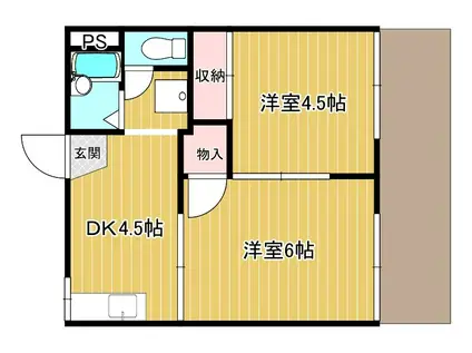 コーポ小林 A(2DK/1階)の間取り写真