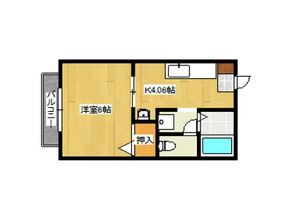 コーポ橋本(1K/1階)の間取り写真