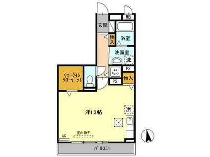COMODO SATSUKI(ワンルーム/1階)の間取り写真