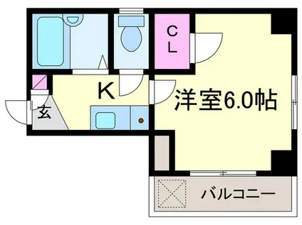 フルール・イン・古曽部(1K/3階)の間取り写真