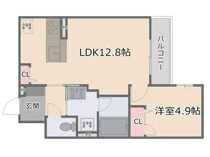 コンフィアール大清台(1LDK/3階)の間取り写真
