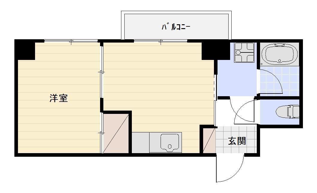 IS常盤(1K/3階)の間取り写真
