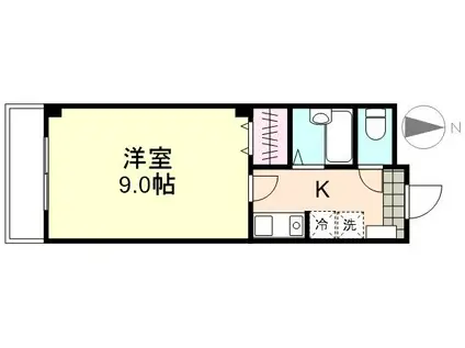 フォルテッシモ中庄(1K/1階)の間取り写真