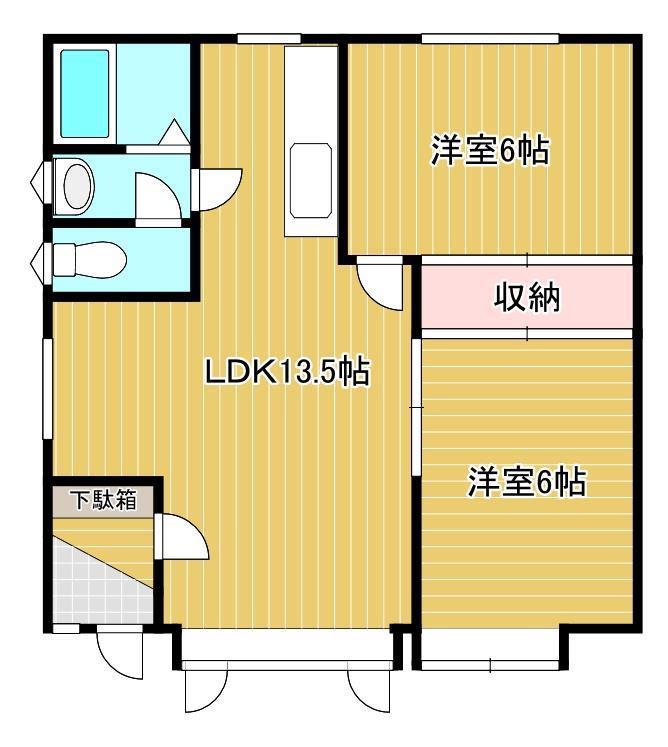 ハイツセピア(2LDK/1階)の間取り写真