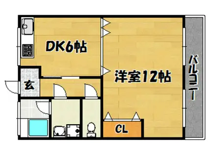 上田マンション(1DK/3階)の間取り写真