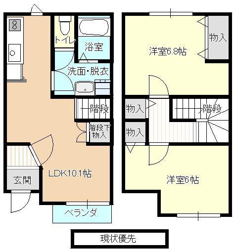 モルゲンレーテ(2LDK/1階)の間取り写真