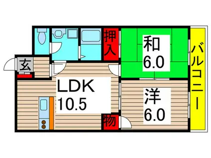 小川ハイデンス(2LDK/2階)の間取り写真