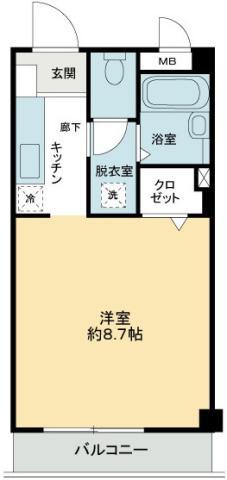 フィネス佐古(1K/2階)の間取り写真