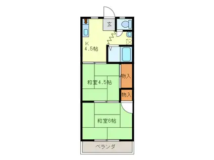 エスティハイツ(2SDK/2階)の間取り写真