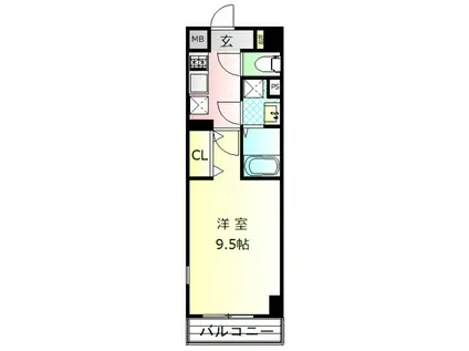 GRANDE MUKAI R(1K/3階)の間取り写真