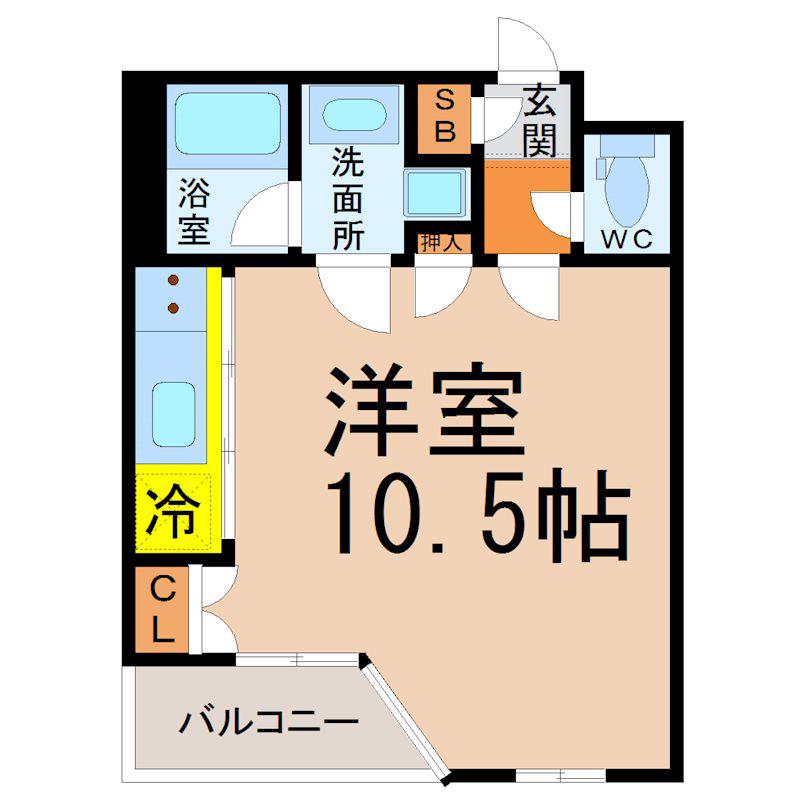 SPACE CUBE HONJIN(1K/4階)の間取り写真