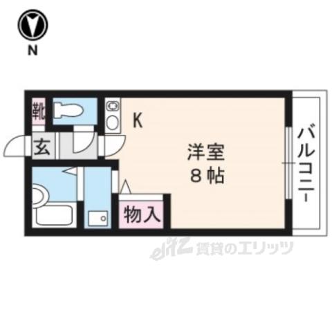 ノースヒルト(ワンルーム/1階)の間取り写真