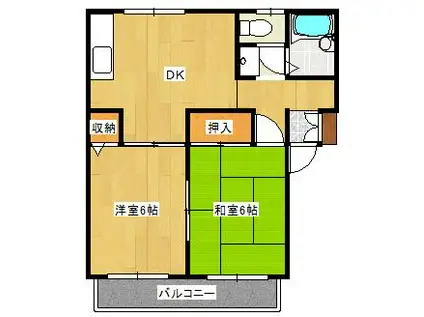 MYハイツ(2DK/2階)の間取り写真