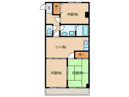 サンエクセル(3DK/3階)の間取り写真