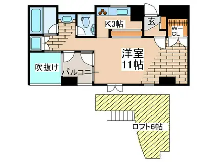 QUEST ONE(1K/3階)の間取り写真