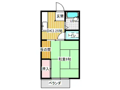 サンシティソニアII(1K/2階)の間取り写真
