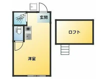 パッソム鵜の木(ワンルーム/2階)の間取り写真