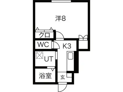 清水館II(1K/1階)の間取り写真