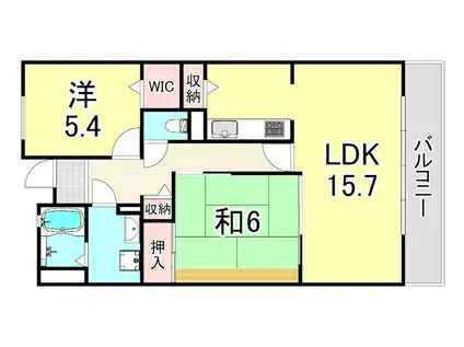 UR西宮マリナパークシティ丘のある街 8号棟(2LDK/3階)の間取り写真