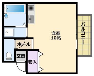 エルコート(ワンルーム/1階)の間取り写真