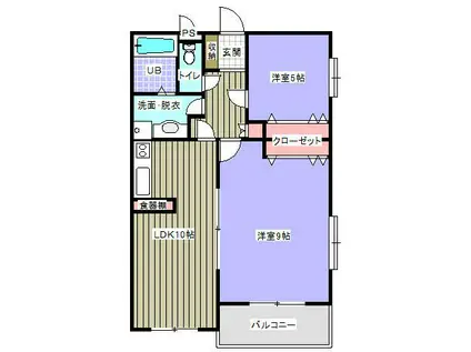 ベルックス(2LDK/3階)の間取り写真