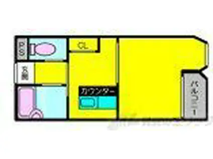 エクトII(1DK/4階)の間取り写真