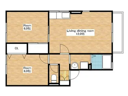 エミナコレージュ(2LDK/1階)の間取り写真