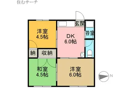 サニーハイツ城西(3DK/1階)の間取り写真