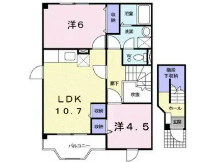 サンハイムE(2LDK/2階)の間取り写真