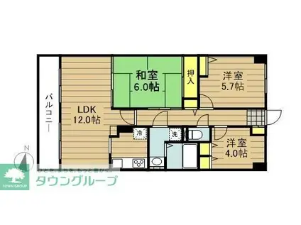 マ・メゾン寿(3LDK/6階)の間取り写真