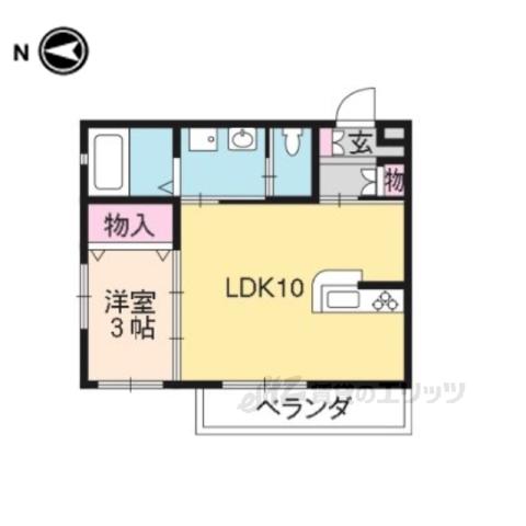 ヘーベルメゾン恵庭(1LDK/2階)の間取り写真