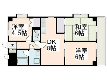 サンローズ(3DK/2階)の間取り写真