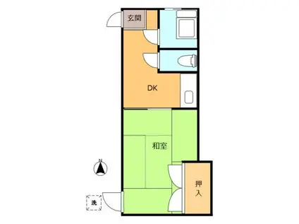 南恵荘(1K/1階)の間取り写真