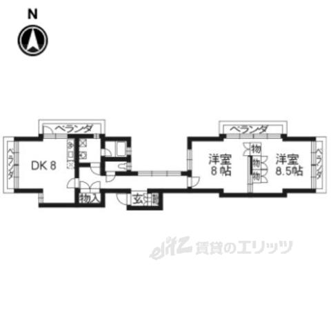 アーバネックス三条(2DK/7階)の間取り写真