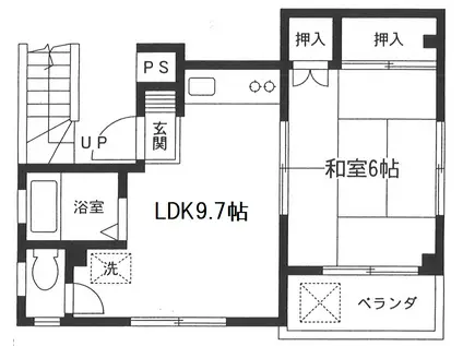 サトウハイツ(1DK/3階)の間取り写真
