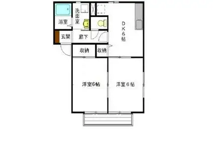 アダマンテピノB(2DK/2階)の間取り写真