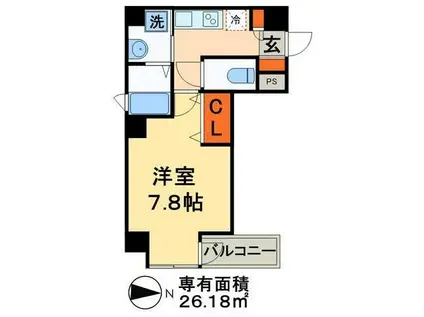 カーサボニータ(1K/2階)の間取り写真