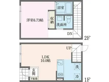 カーザ・カスターニャIV(1LDK/1階)の間取り写真